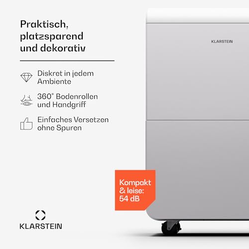 Klarstein DryFy Grand Smart 70L Luftentfeuchter - 70L/Tag, WiFi App Steuerung, 8L Tank, 24h Timer, Automatische Entfeuchtung, Elektrischer Entfeuchter für Räume 60-90m², Weiß – Bild 2
