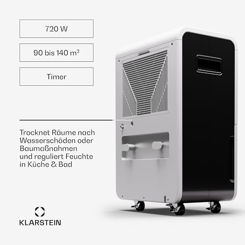 Klarstein DryFy Grand Smart 70L Luftentfeuchter - 70L/Tag, WiFi App Steuerung, 8L Tank, 24h Timer, Automatische Entfeuchtung, Elektrischer Entfeuchter für Räume 60-90m², Weiß – Bild 4