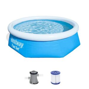 Bestway Fast Set Pool Set mit Filterpumpe, 244 x 66 cm, blau, 57268, 244x66 cm