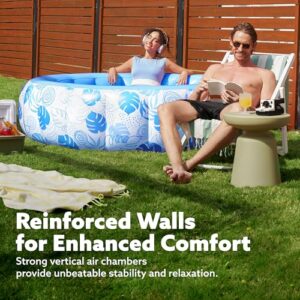Alternative view of SLOOSH Aufblasbarer Swimmingpool, 5,5 ft × 20 Zoll (167,6 × 50,8 cm), Aufstellpool für die Familie, aufblasbar mit bequemem Rückenlehne, ideal für Sommer-Wasserpartys im Garten, auf dem Rasen, Blau