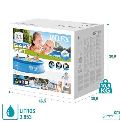 Intex 28122NP – Aufstellpool Easy Set Rund, Filterpumpe 1250 L/h, 3853 L, PVC, Blau, 305x76 cm – Bild 7