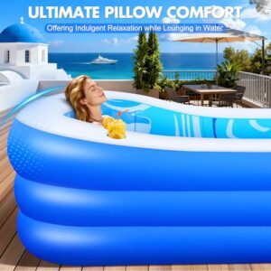 Alternative view of LuxBlue Aufblasbarer Pool Erwachsene, Groß Planschbecken Rechteckig mit Sitzkissen und Rückenlehne, 0.5mm Verdickter Familienpool Aufblasbar XXL, 250 * 160 * 63cm Aufblasbar Schwimmbecken Gartenpool