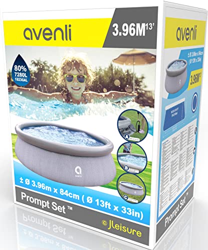 Avenli Familienpool 396 x 84 cm - Aufstellpool Ohne Pumpe, Rund, Grau Mit Rattan-Optik - Schwimmbecken für Familien & Kinder – Bild 2