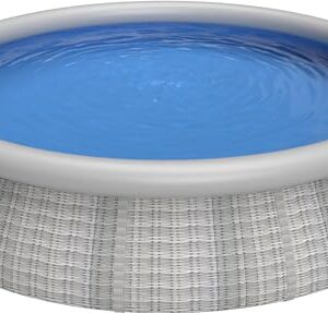 Avenli Familienpool 396 x 84 cm - Aufstellpool Ohne Pumpe, Rund, Grau Mit Rattan-Optik - Schwimmbecken für Familien & Kinder