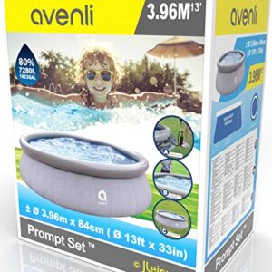 Alternative view of Avenli Familienpool 396 x 84 cm - Aufstellpool Ohne Pumpe, Rund, Grau Mit Rattan-Optik - Schwimmbecken für Familien & Kinder