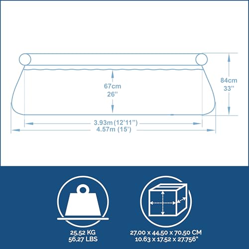 Bestway Fast Set Aufstellpool-Set mit Filterpumpe Ø 457 x 84 cm, Rattan-Optik (Schiefergrau), rund – Bild 8